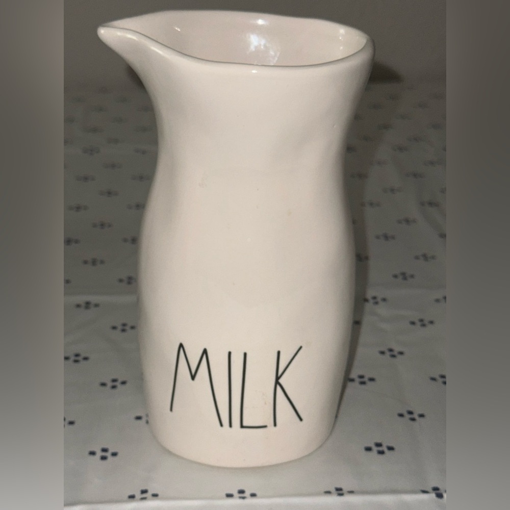 Rae Dunn Milk Jug with Black Lettering